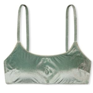 **FINAL CLEARANCE PRICE**  Velvet Scoop Swim Bikini Bralette Top Green